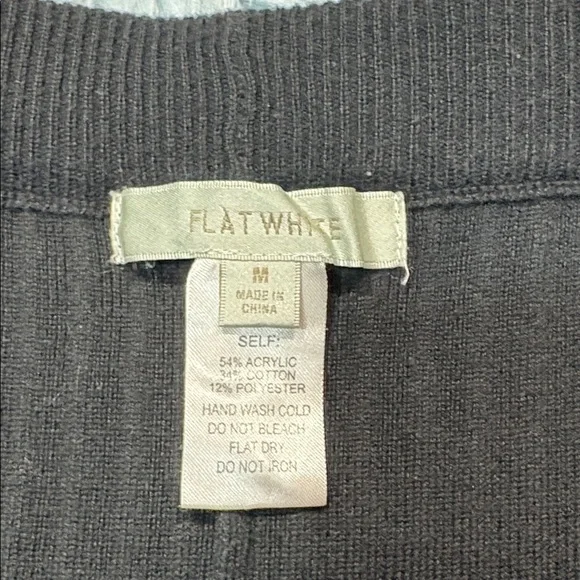 Flat White High Rise Flare Ribbed Knit Black Pants - Picture 3 of 8